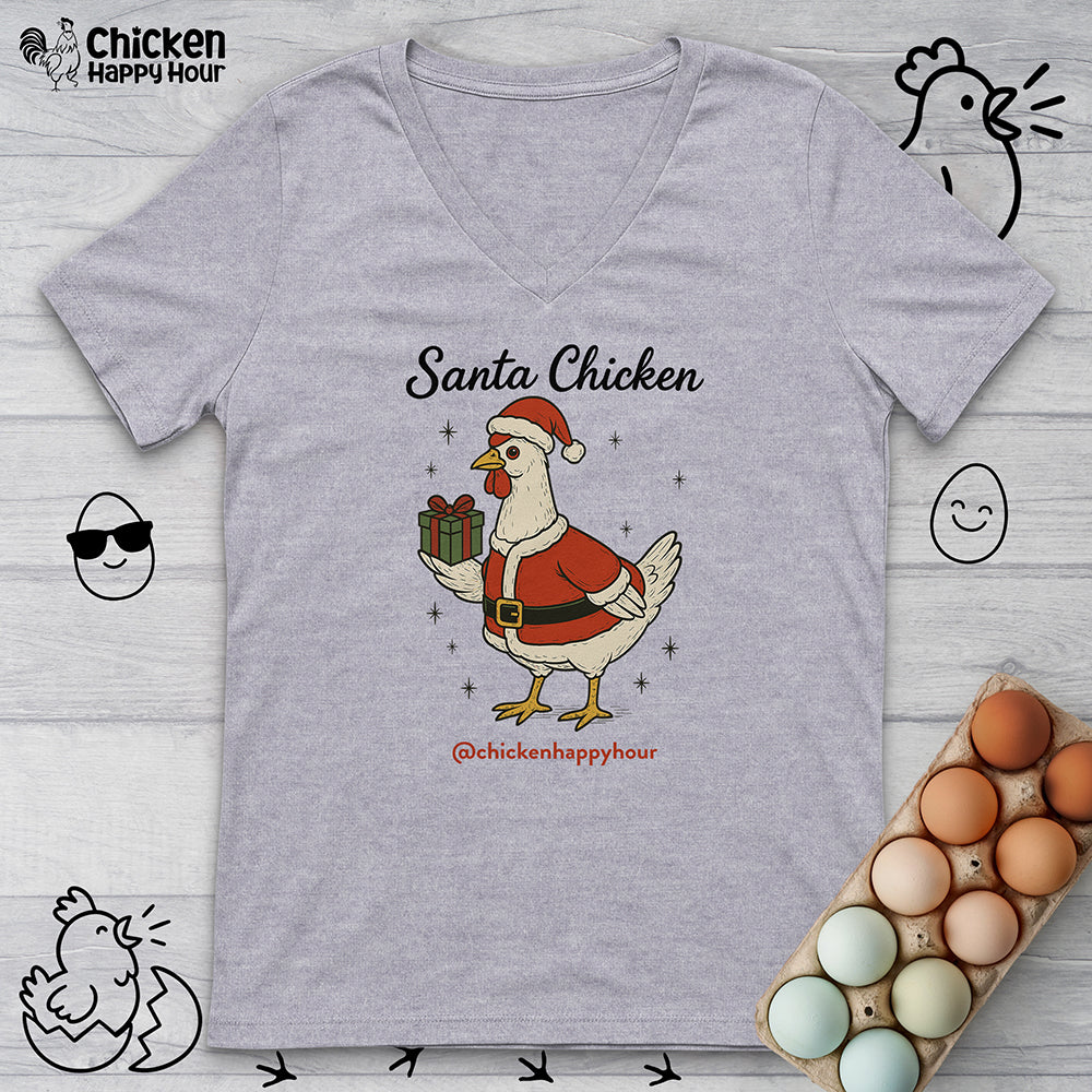 Santa Chicken V-Neck Tee