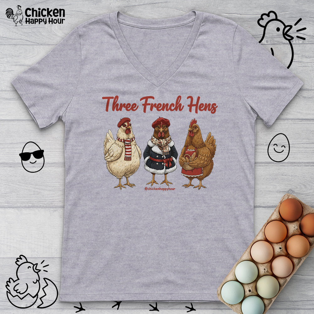Three French Hens V-Neck Tee