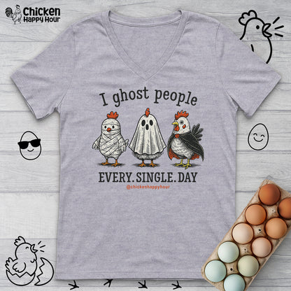 I Ghost People Every Day V-Neck Tee