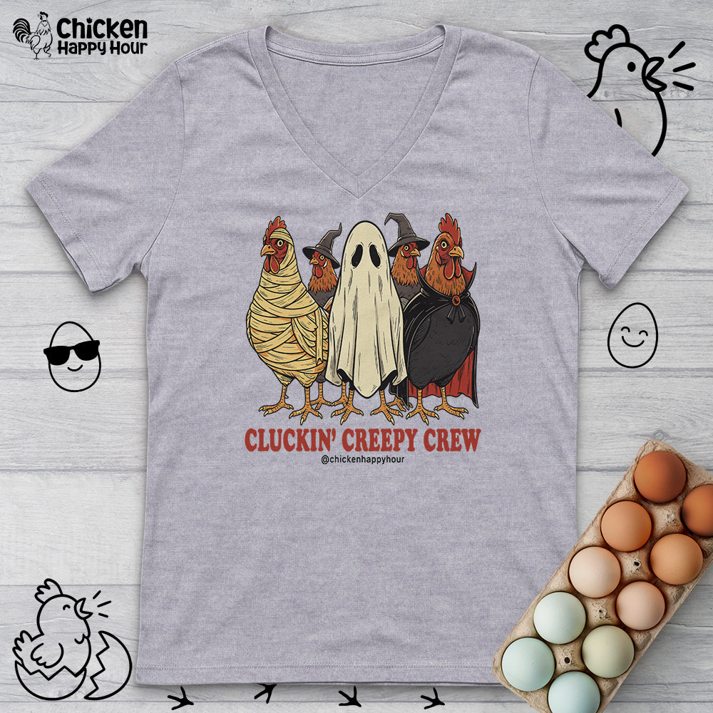 Cluckin’ Creepy Crew V-Neck Tee