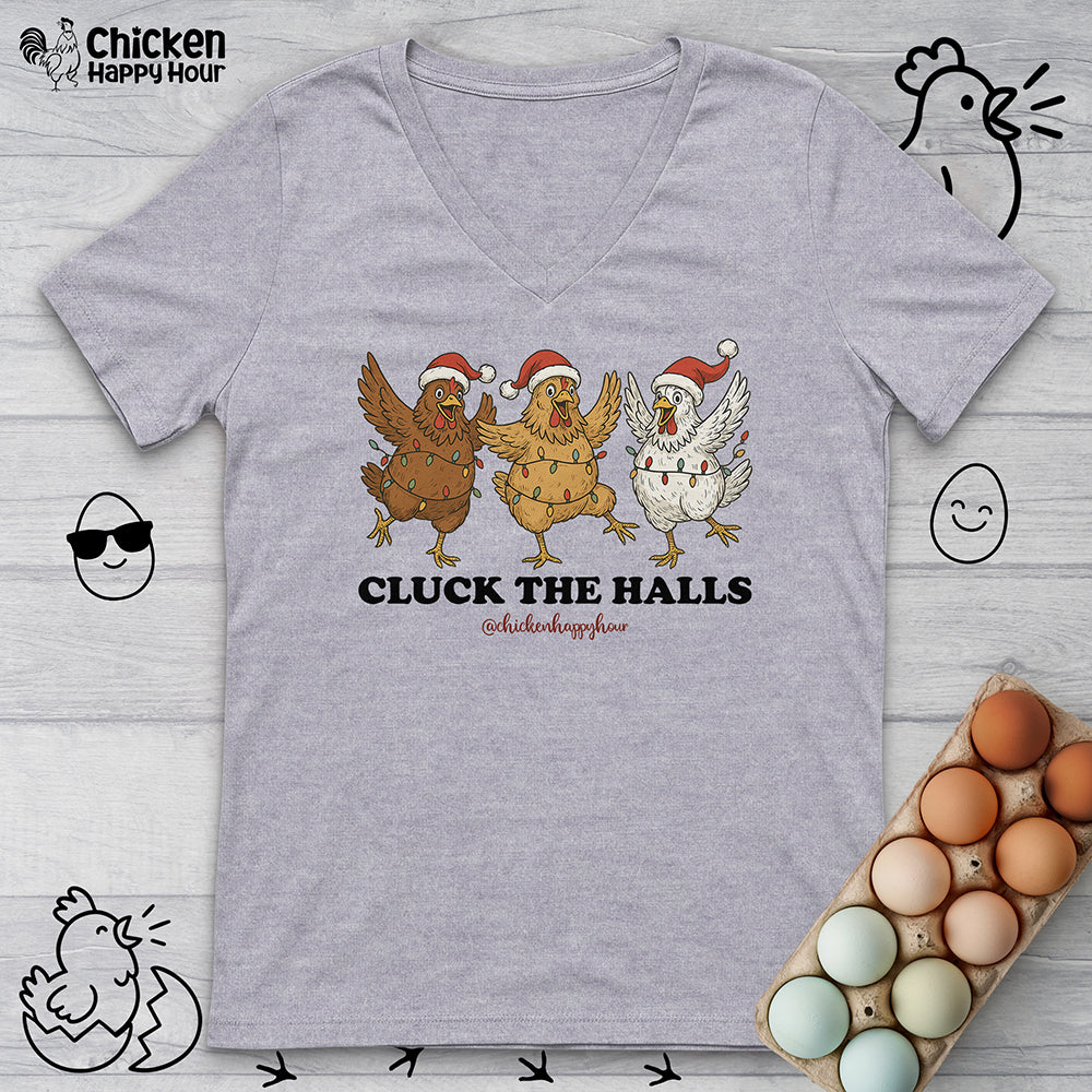 Cluck the Halls V-Neck Tee