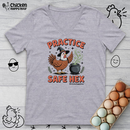 Practice Safe Hex V-Neck Tee