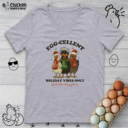 Egg-Cellent Holiday Vibes Only V-Neck Tee