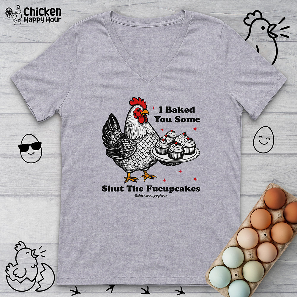 Shut the Fucupcakes V-Neck Tee