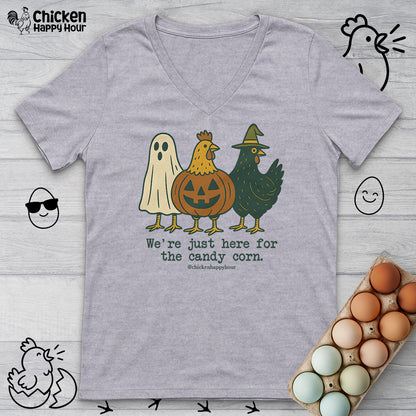 We're Just Here for the Candy Corn V-Neck Tee