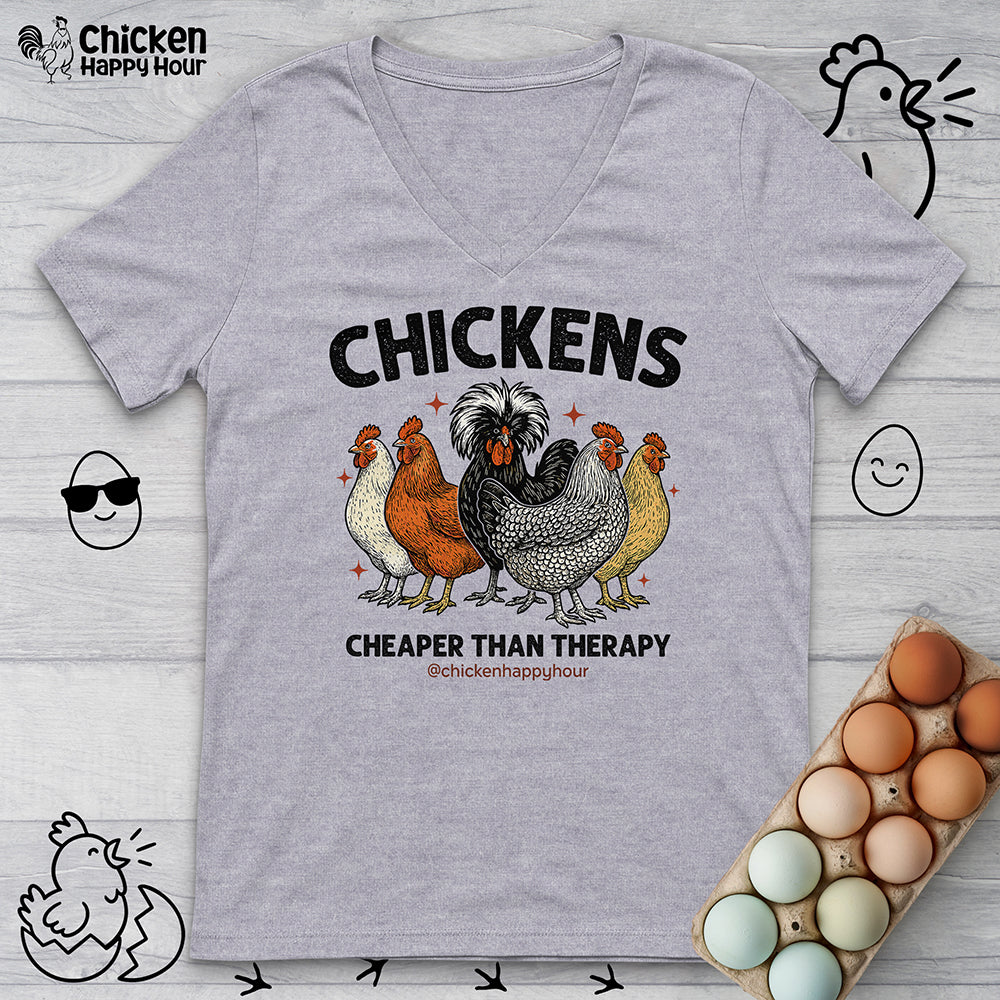 Chickens Cheaper V-Neck Tee