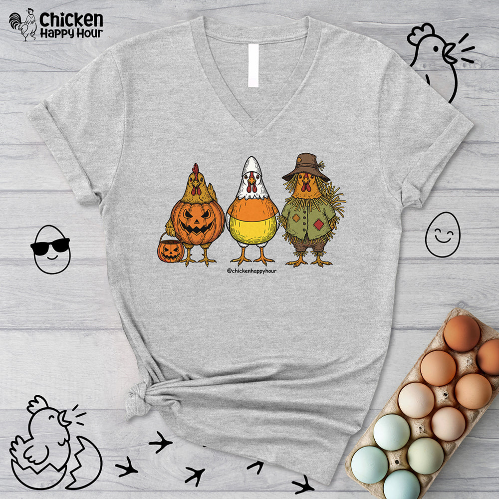Halloween Chicken V-Neck Tee