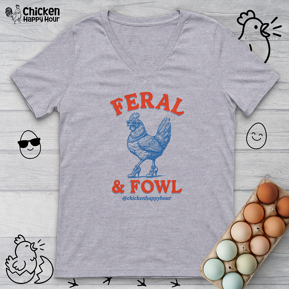 Feral & Fowl V-Neck Tee