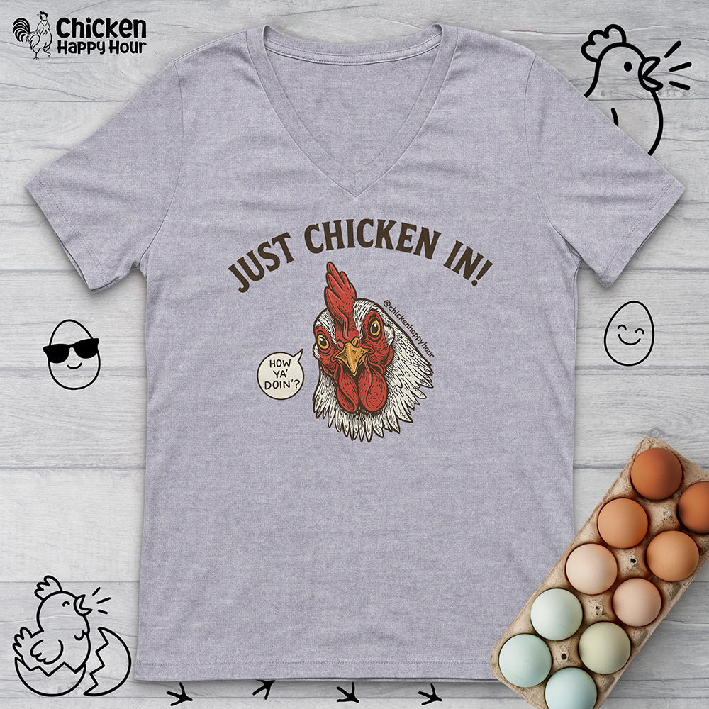 Just Chicken in! V-Neck Tee