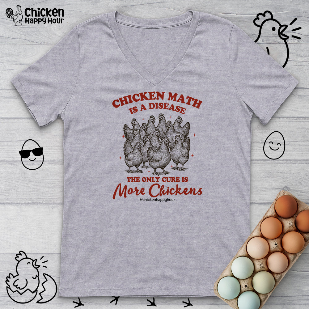 Chicken Math is a Disease V-Neck Tee