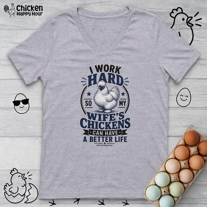 I Work Hard For Better Life V-Neck Tee