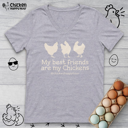 My Best Friends Are My Chickens V-Neck Tee