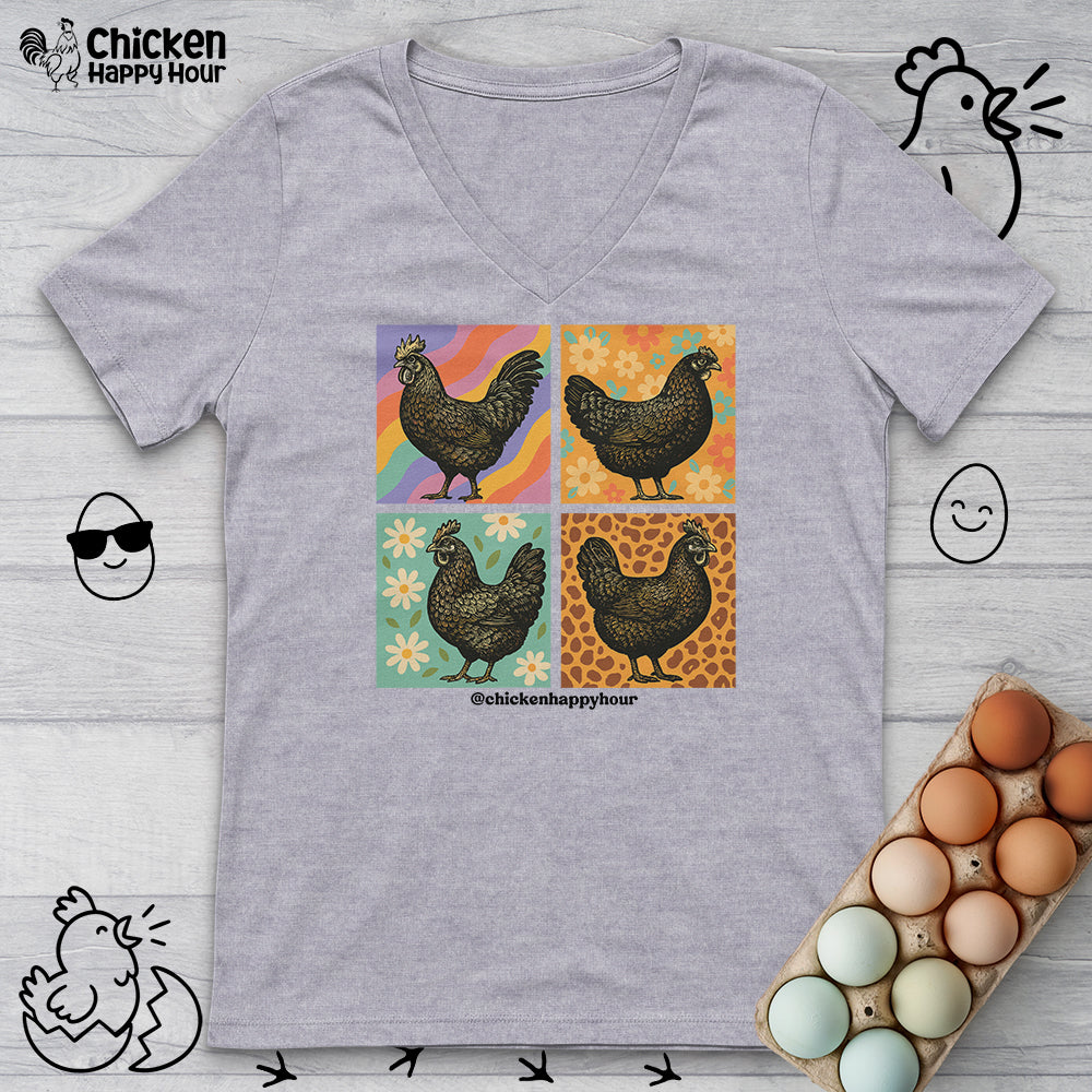 Retro Chicken V-Neck Tee