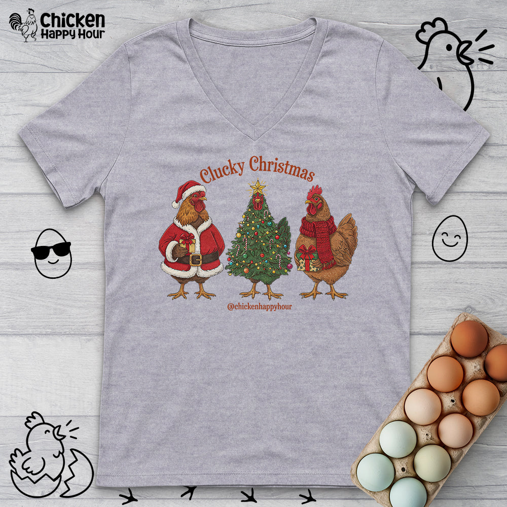 Clucky Christmas V-Neck Tee