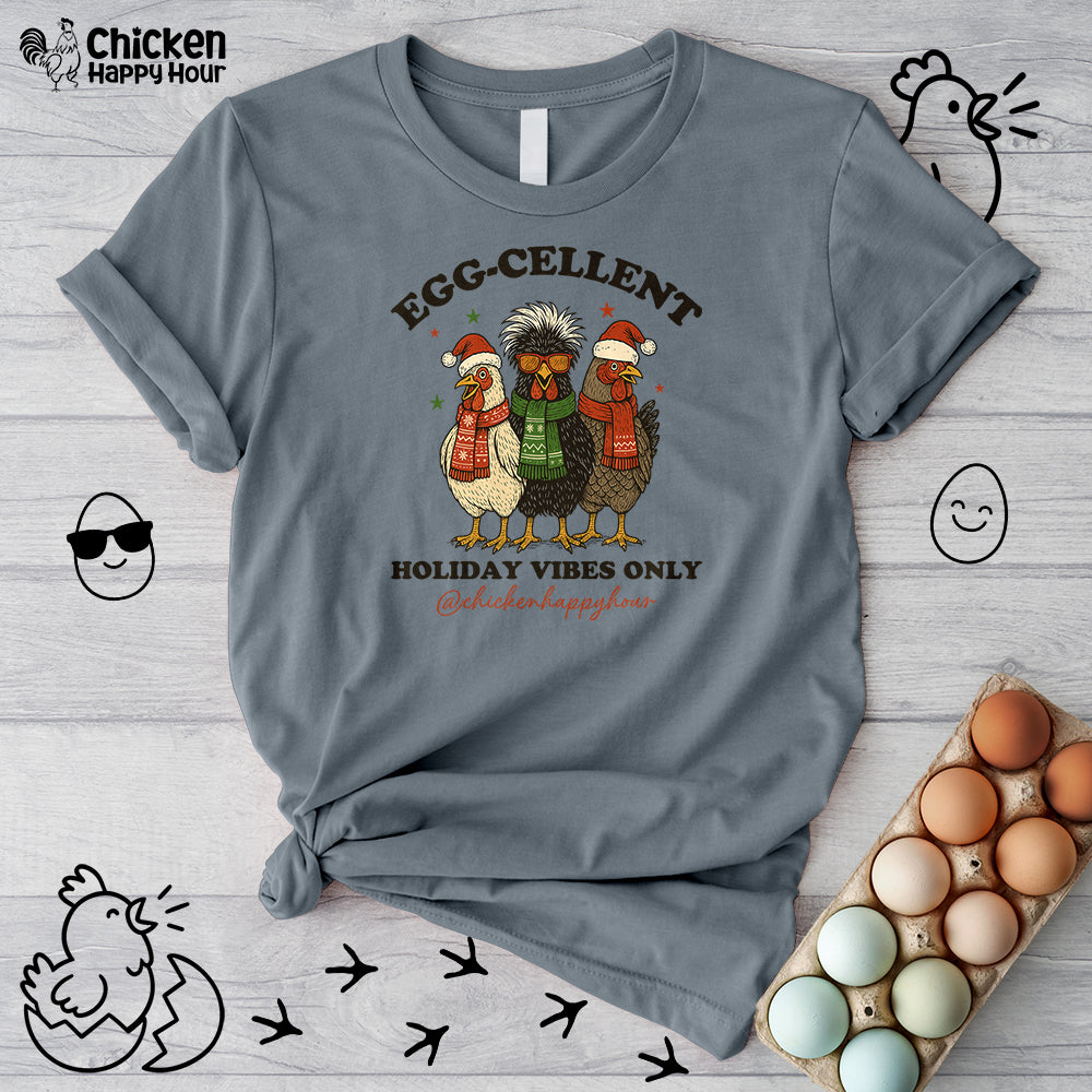 Egg-Cellent Holiday Vibes Only Unisex Tee