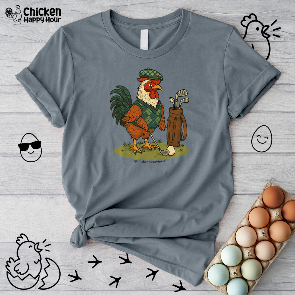 Rooster Playing Golf Unisex Tee
