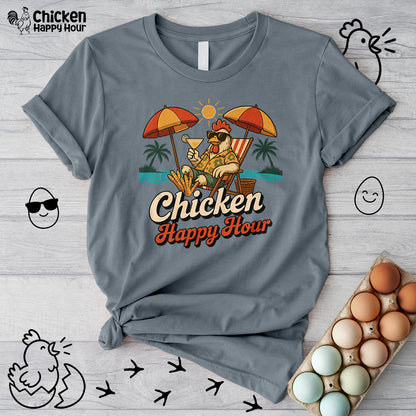 Chicken Happy Hour Beachy Chicken Unisex Tee