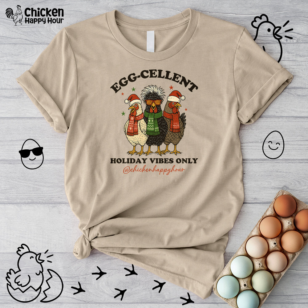 Egg-Cellent Holiday Vibes Only Unisex Tee