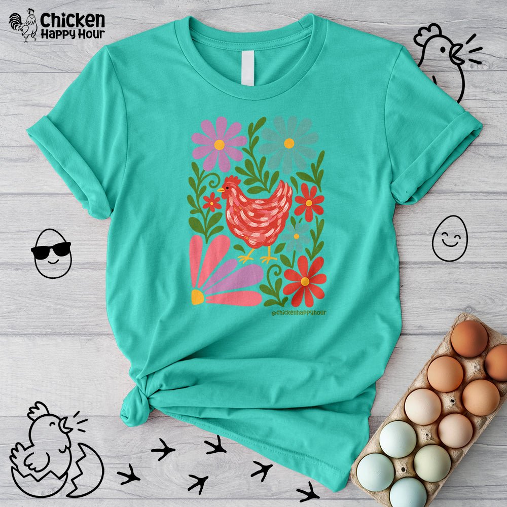 Chicken Blooms Unisex Tee