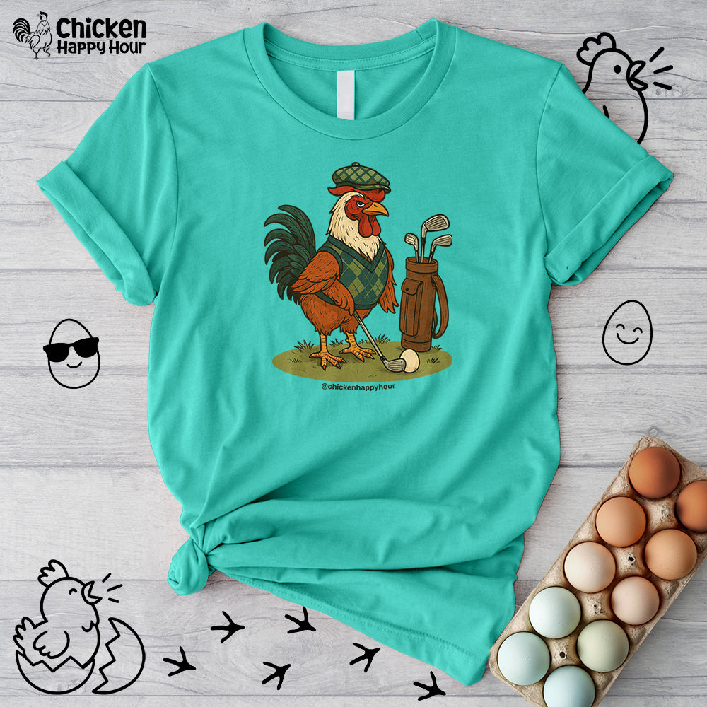 Rooster Playing Golf Unisex Tee