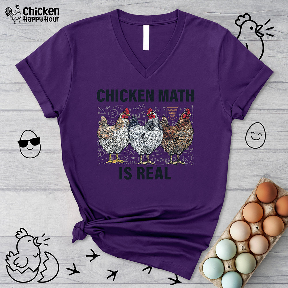 Chicken Math is Real V-Neck Tee