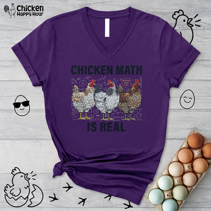 Chicken Math is Real V-Neck Tee