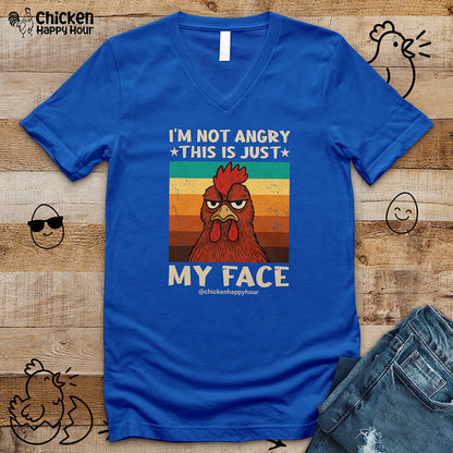 I Am Not Angry This Is Just My Face V-Neck Tee