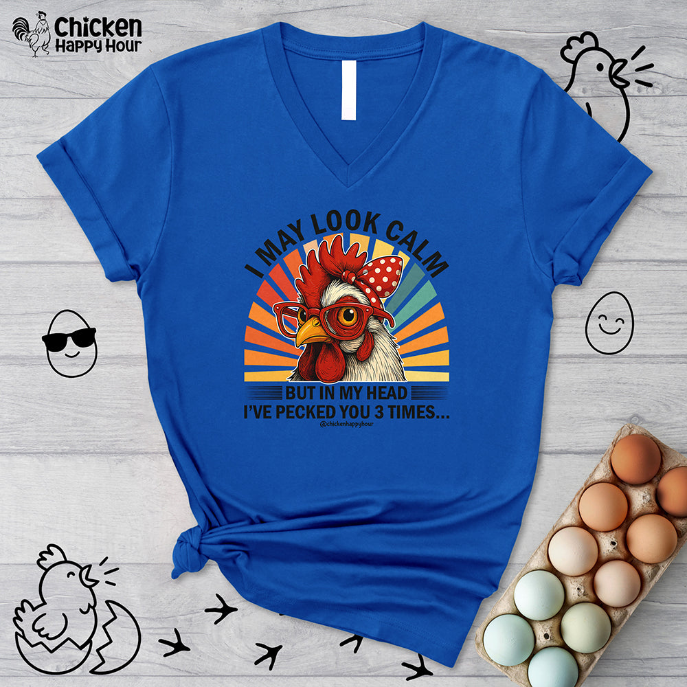 I May Look Calm V-Neck Tee