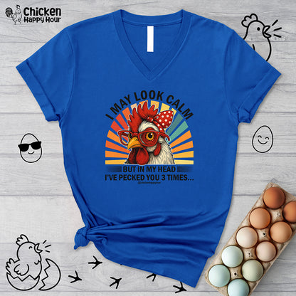 I May Look Calm V-Neck Tee