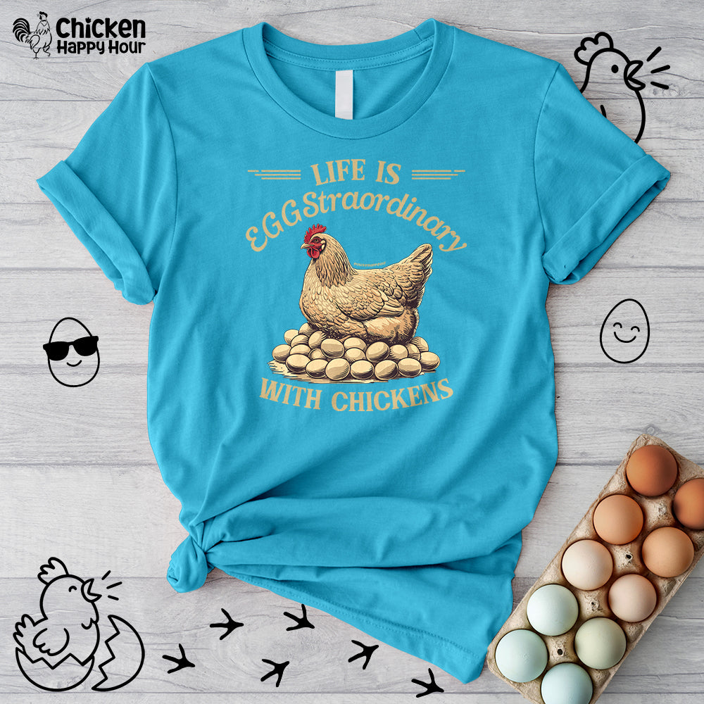 Life is EGGStraordinary with Chickens Unisex Tee
