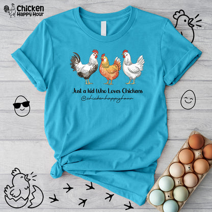 Just a Kid Who Loves Chickens Unisex Tee