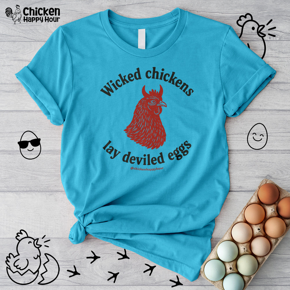 Wicked Chickens Lay Deviled Eggs Unisex Tee