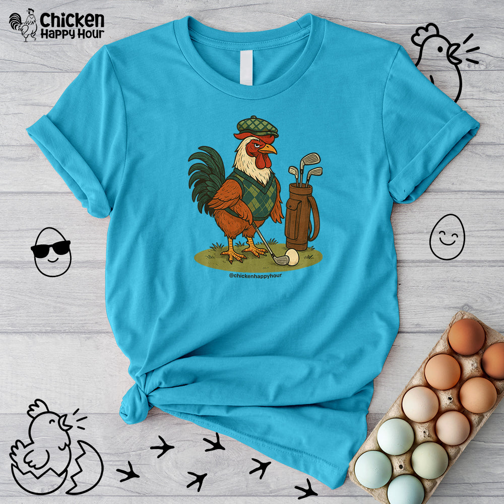 Rooster Playing Golf Unisex Tee