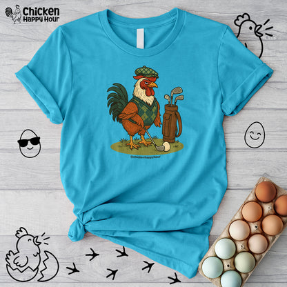 Rooster Playing Golf Unisex Tee