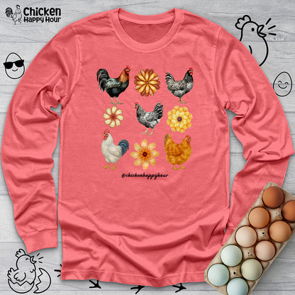 Chicken With Flowers Long Sleeve