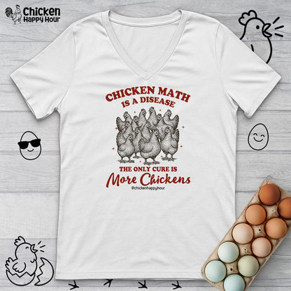 Chicken Math is a Disease V-Neck Tee