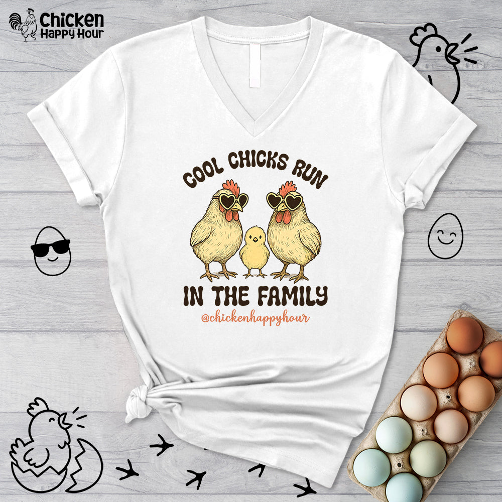 Cool Chicks Run in the Family V-Neck Tee