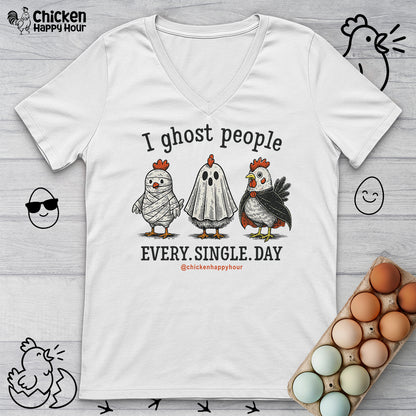 I Ghost People Every Day V-Neck Tee