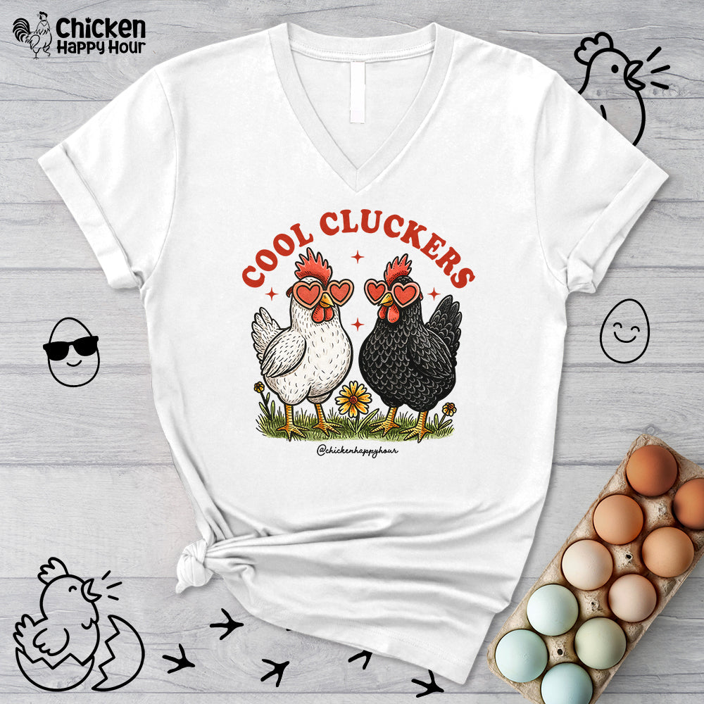 Cool Cluckers V-Neck Tee