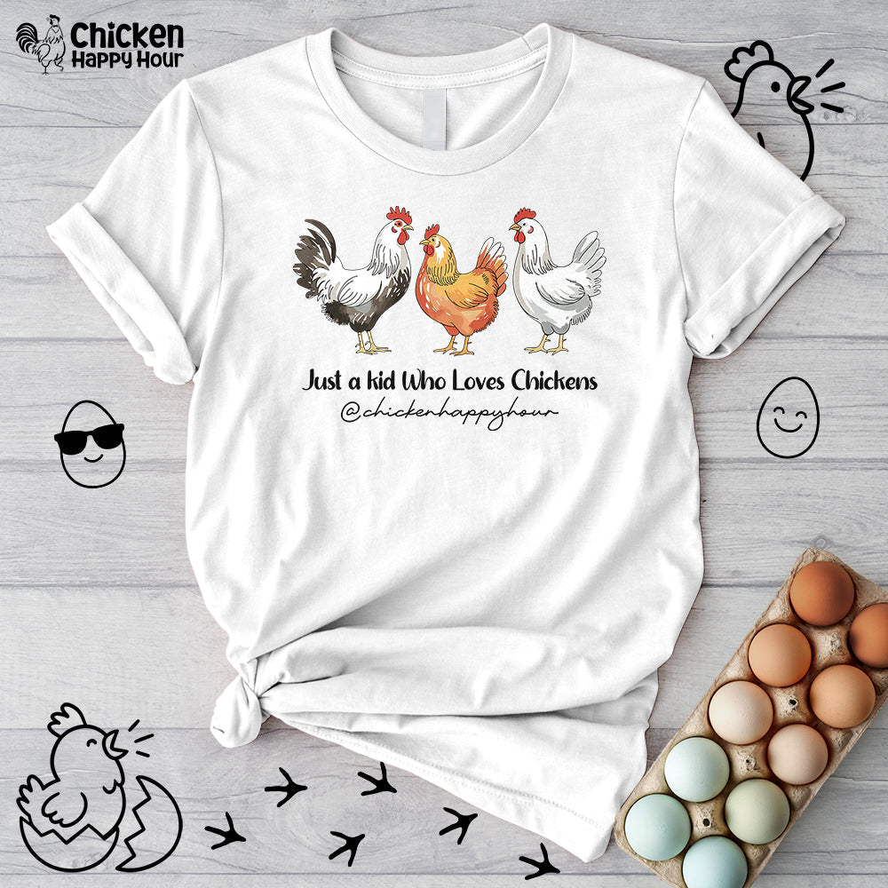Just a Kid Who Loves Chickens Unisex Tee
