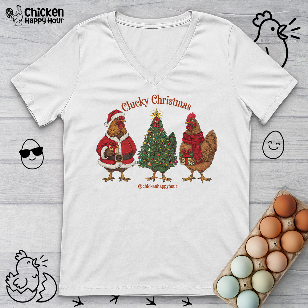 Clucky Christmas V-Neck Tee