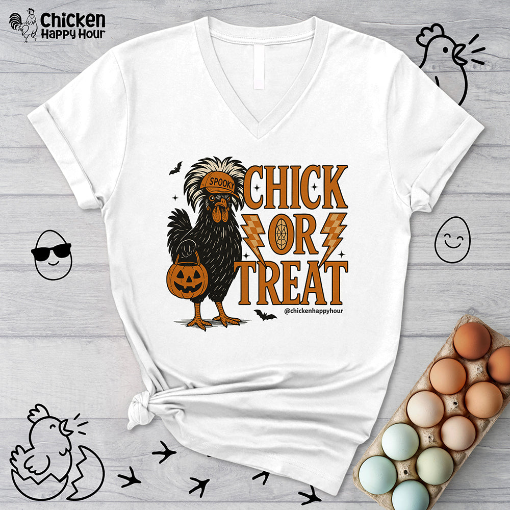 Chick Or Treat V-Neck Tee