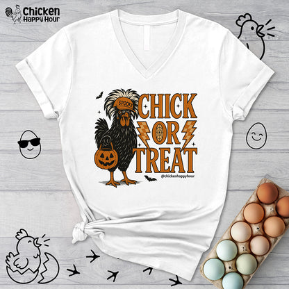 Chick Or Treat V-Neck Tee