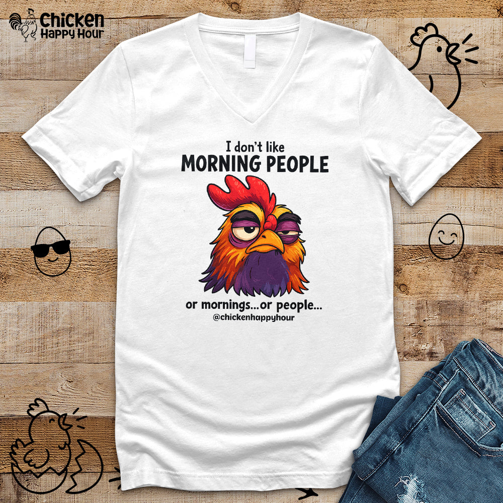 I Don't Like Morning People V-Neck Tee
