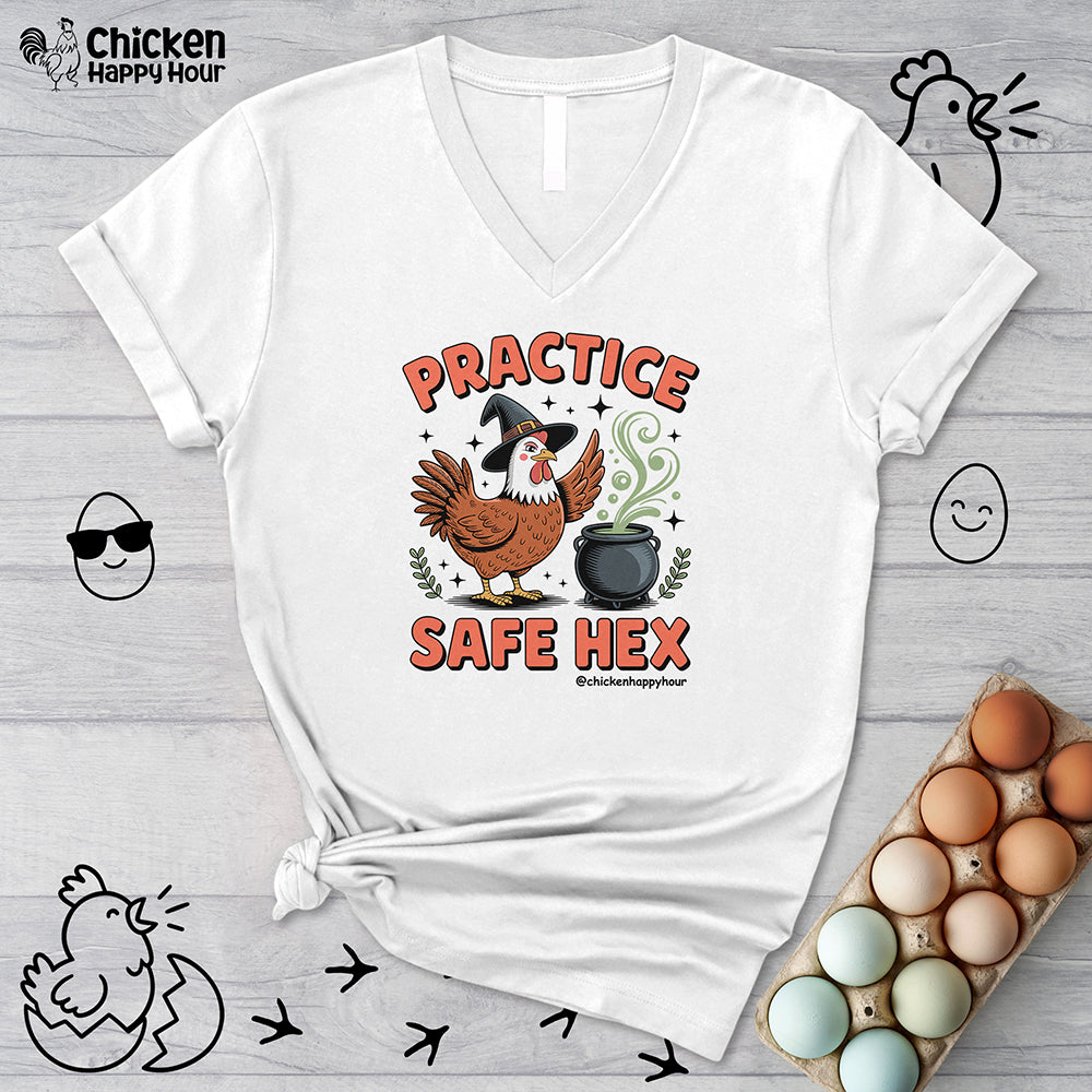 Practice Safe Hex V-Neck Tee