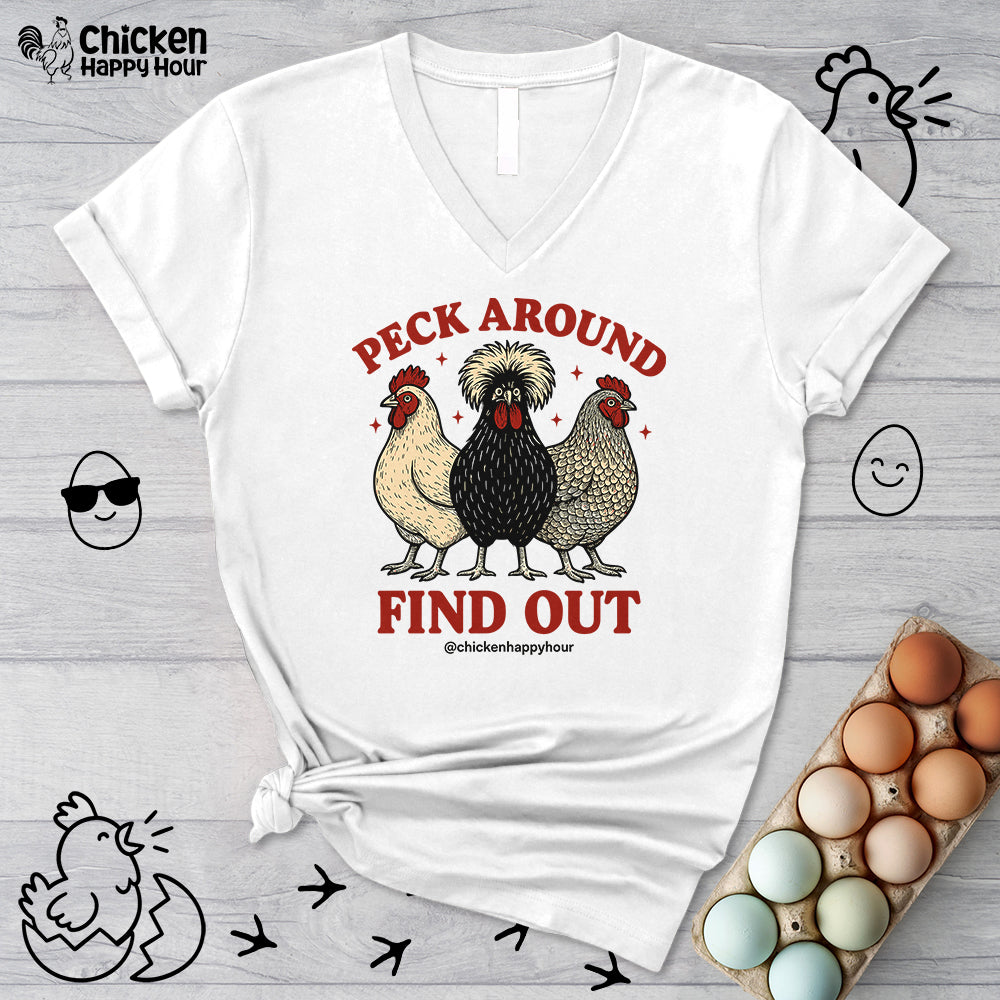 Peck Around Find Out V-Neck Tee