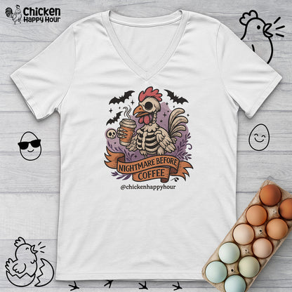 Nightmare Before Coffee V-Neck Tee