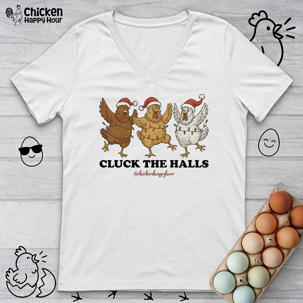 Cluck the Halls V-Neck Tee