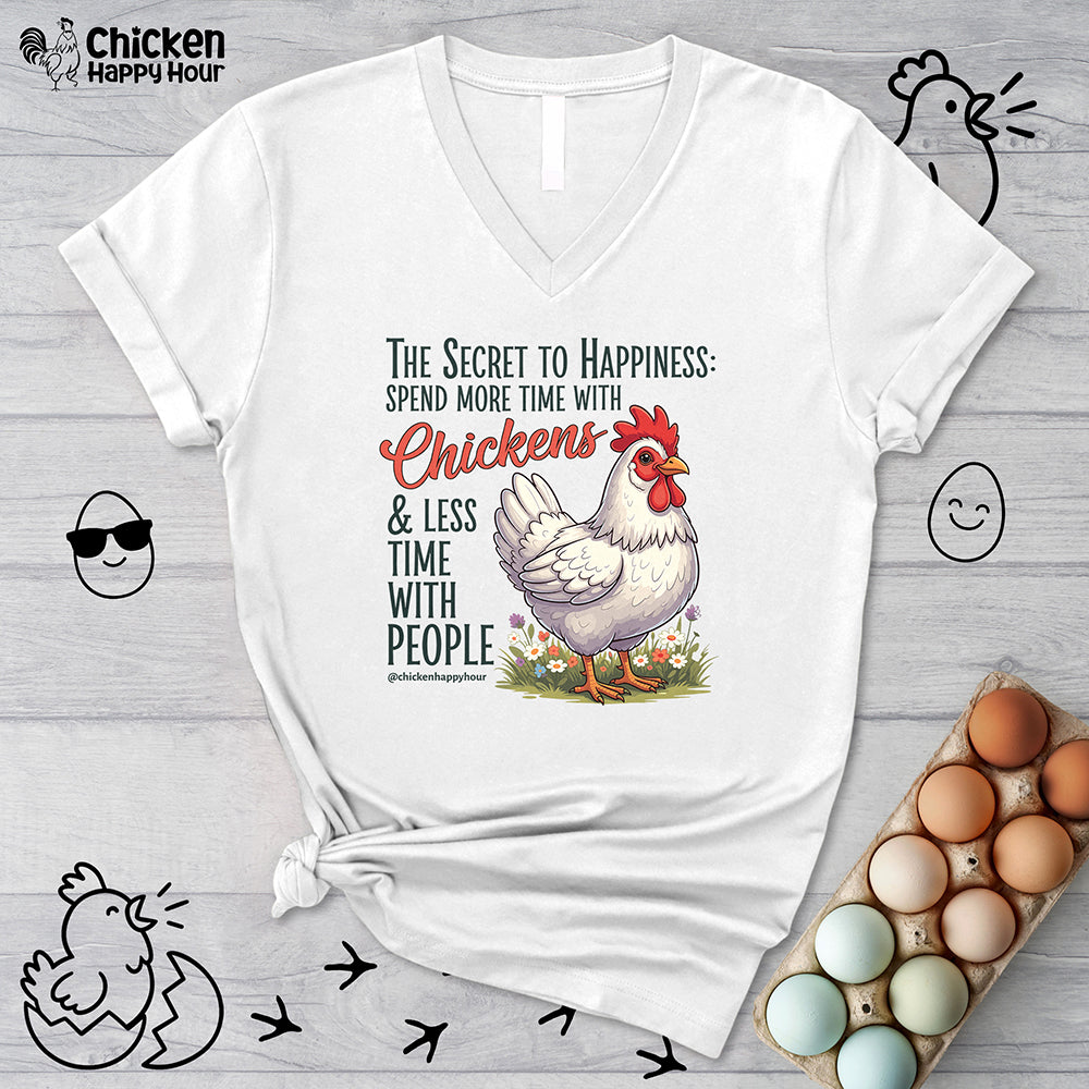 The Secret to Happiness V-Neck Tee