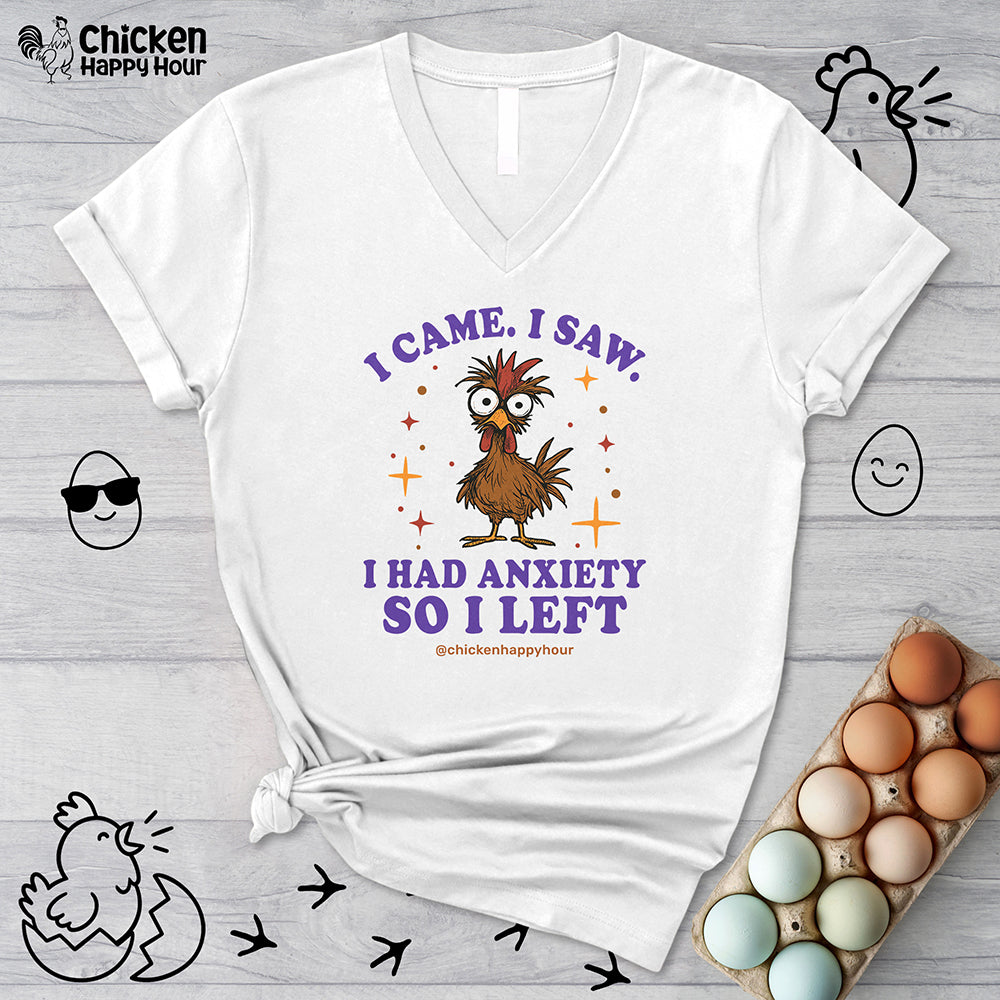 I Came I Saw I Had Anxiety I Left V-Neck Tee